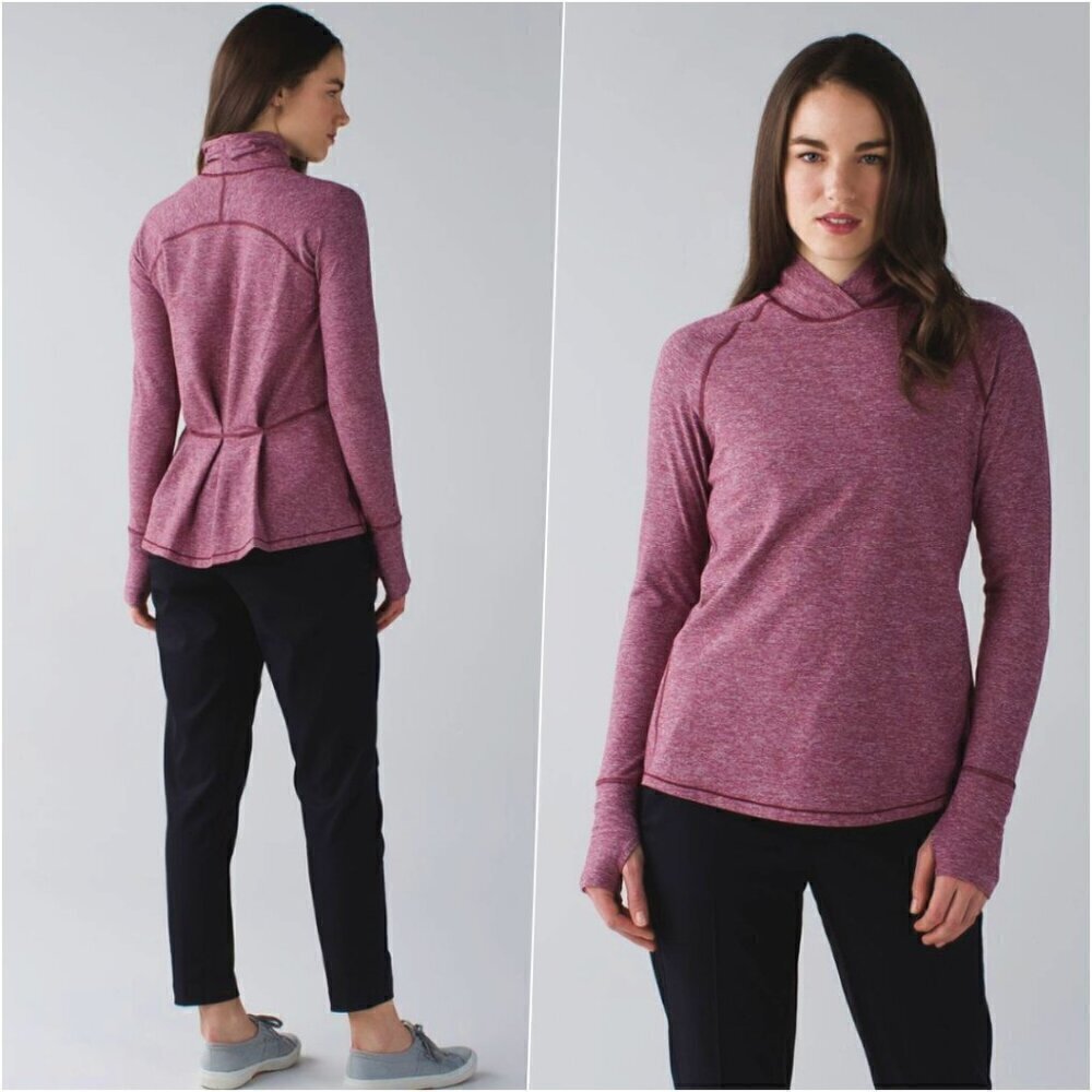 Lululemon Pleat Back Long Sleeve Pullover Bordeaux Size 8 NWOT
